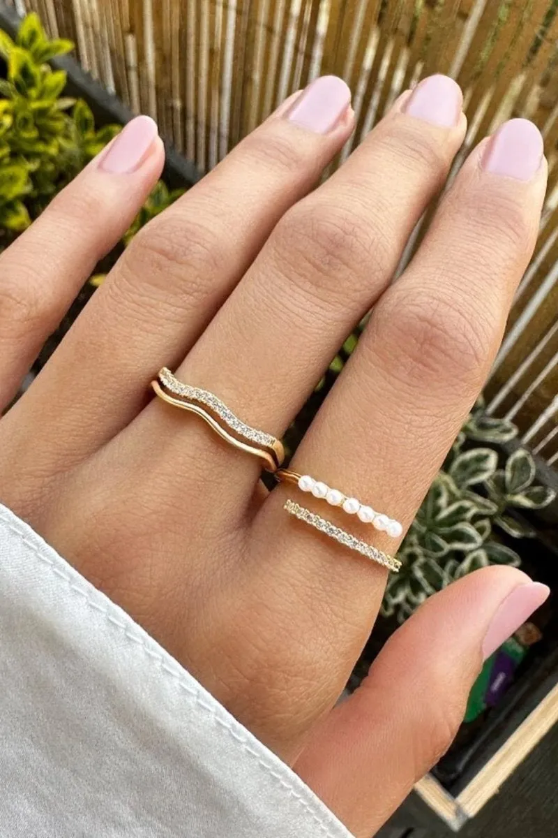 Bague en Perles et Cristaux Enveloppe-moi