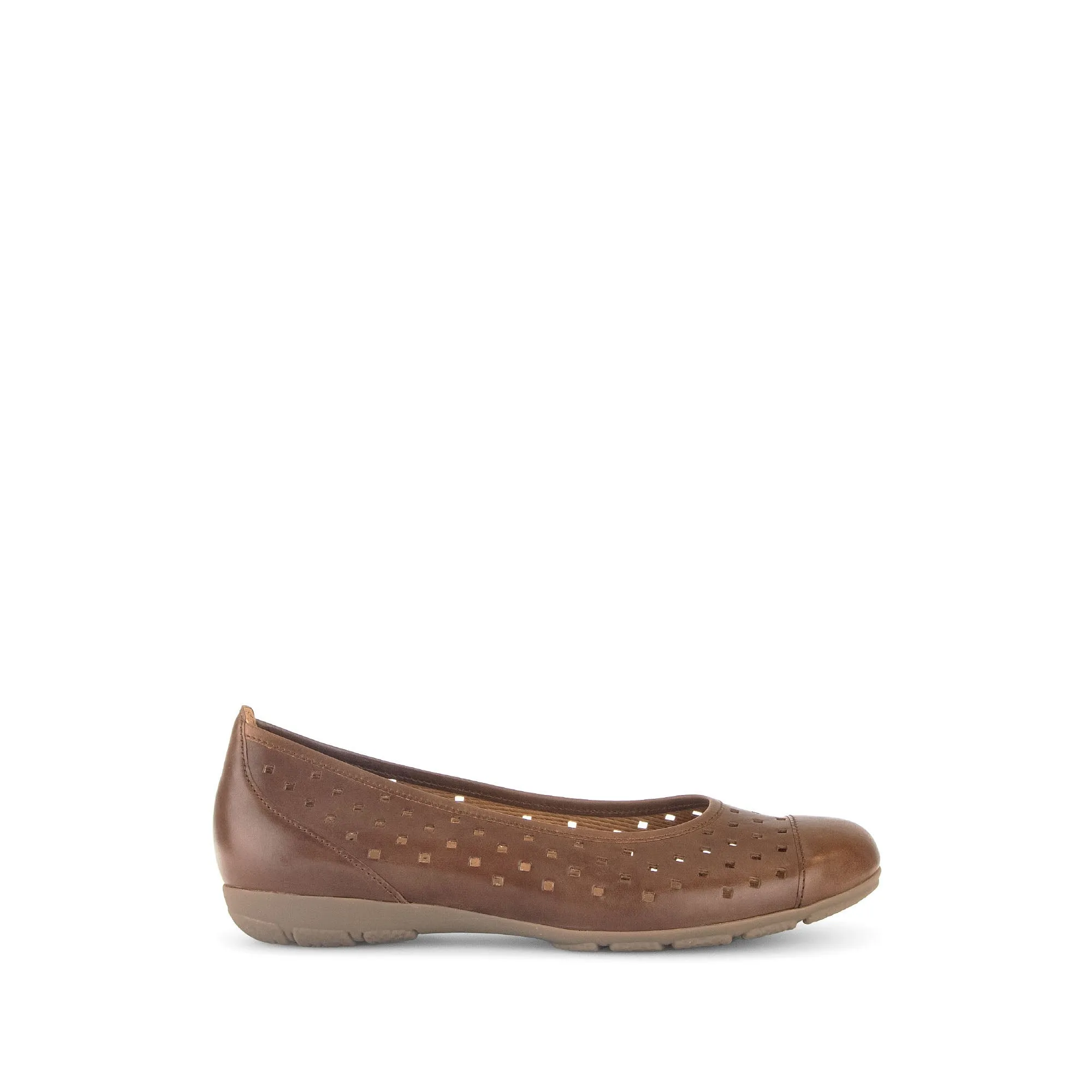 Ballerines cognac en cuir