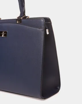 Blue tote bag.