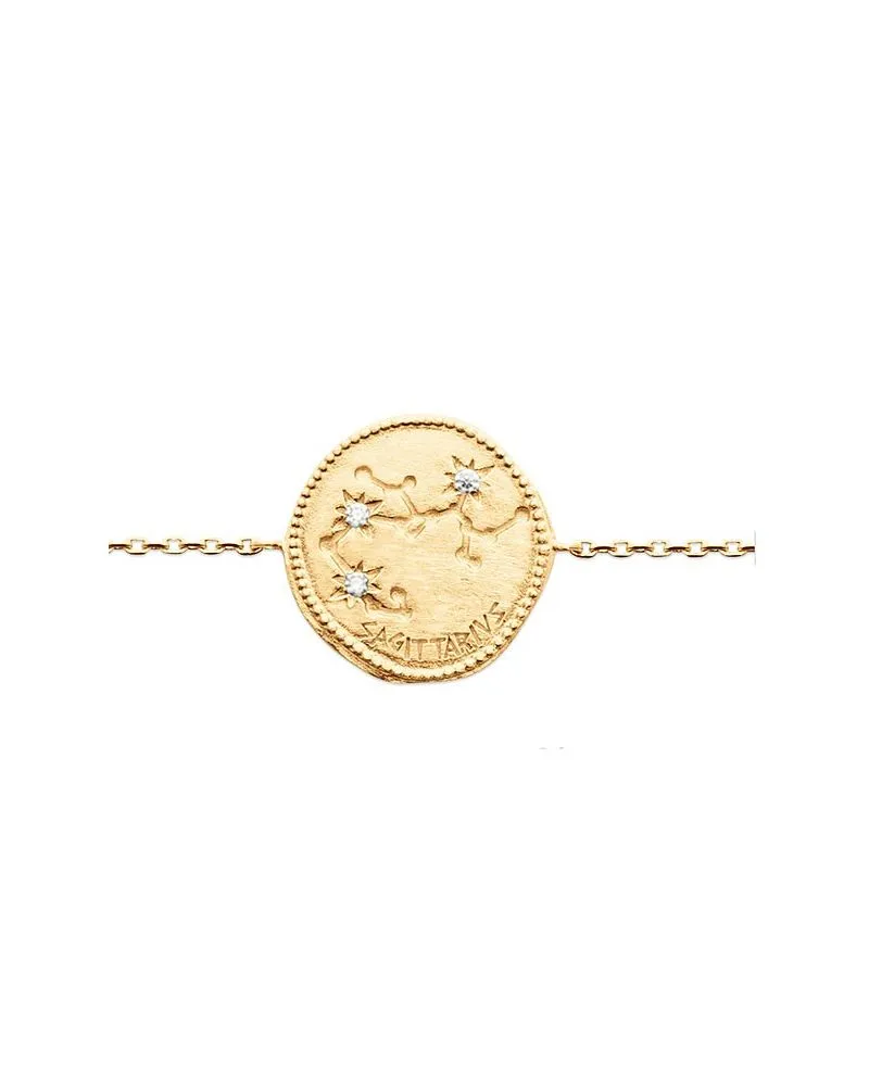 Bracelet constellation zodiaque sagittaire plaqué or