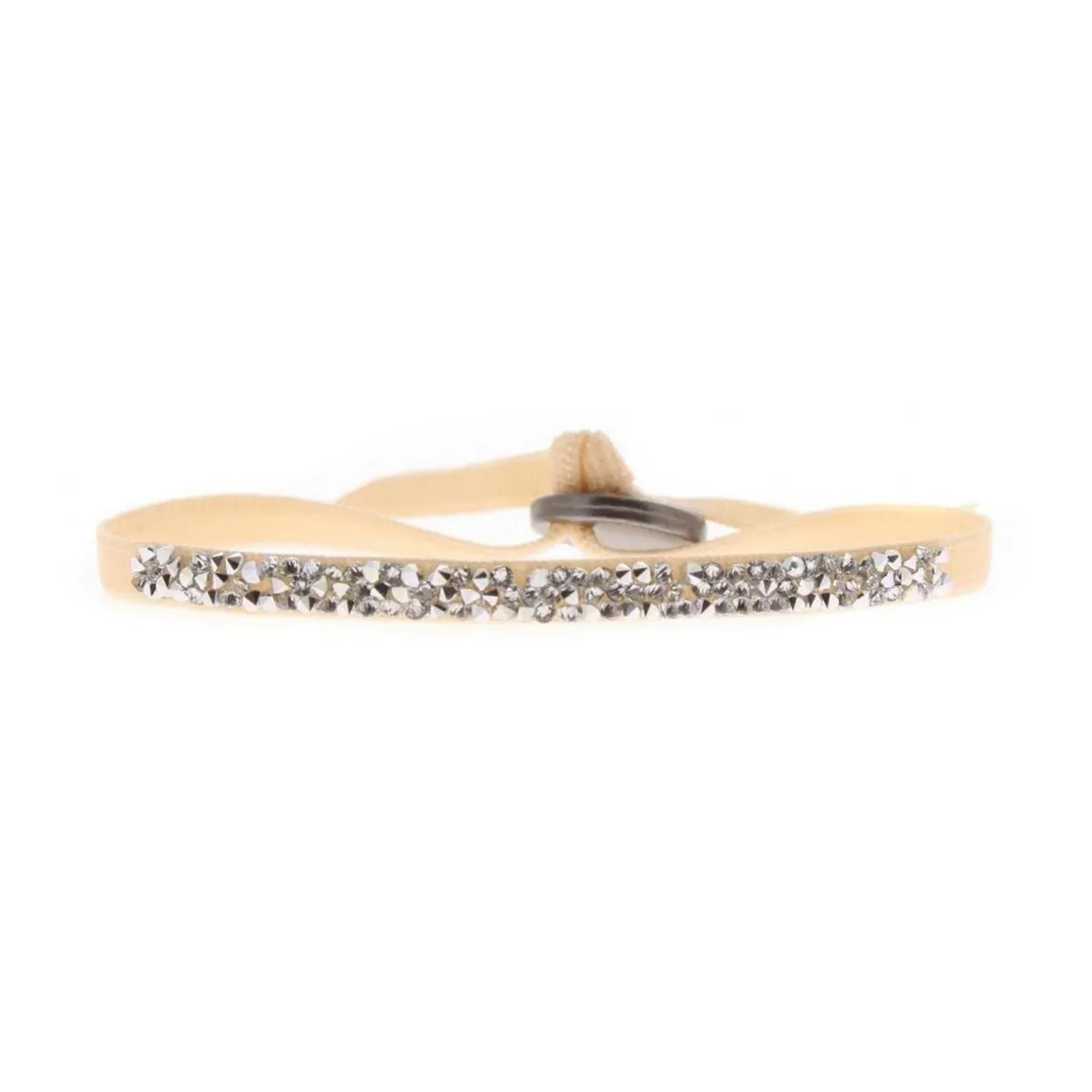 Les Interchangeables A37643 - Bracelet Tissu Rose Cristaux Swarovski Les Interchangeables