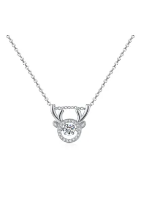 Collier boheme avec pendentif corne de cerf chaîne en argent