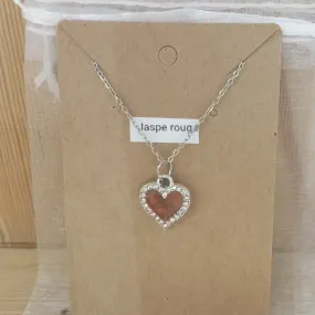 Red Jasper Heart Necklace