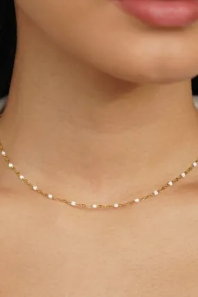 Collier en perles blanches Mila