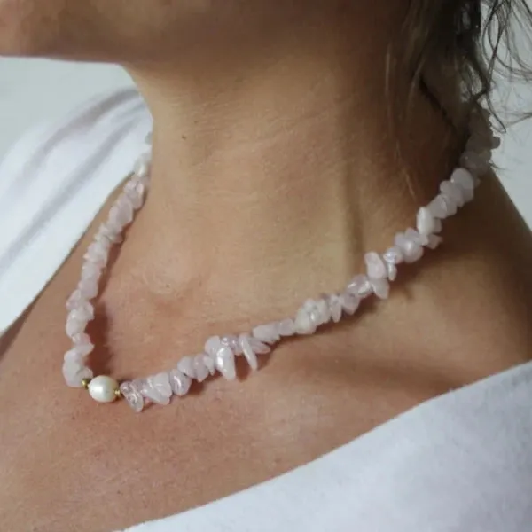 Collier en pierre et perle naturelle - Callie