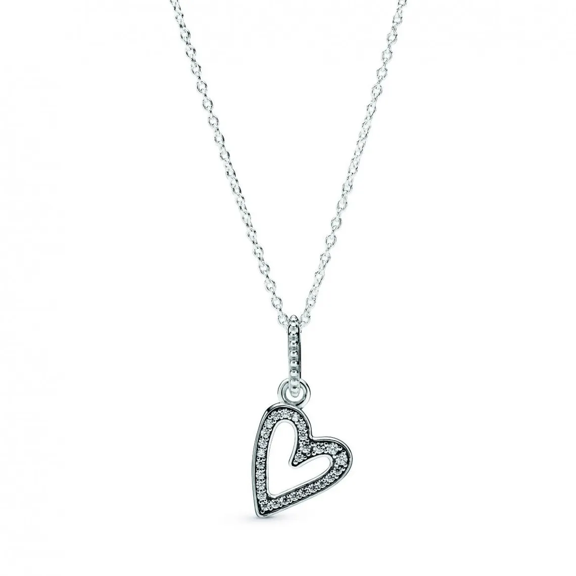 Collier Pendant Esquisse de Cœur Scintillant Pandora Moments | 3 Suisses