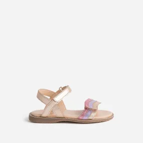 Copper rose leather tricolor strap BUGGY sandals - Children's Sandals | ERAM