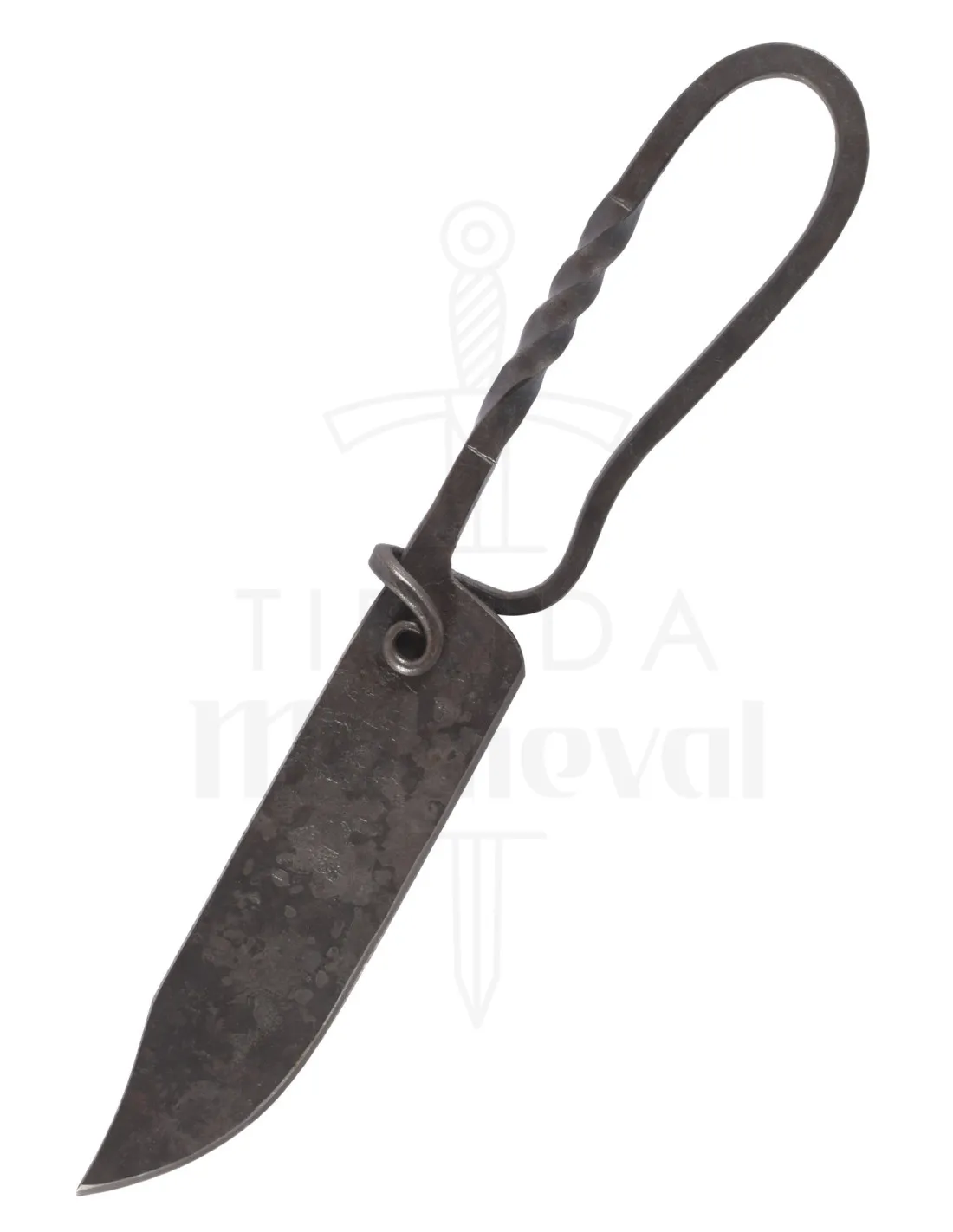 Couteau médiéval forgé avec étui en cuir (23 cm.) ⚔️ Boutique Épées