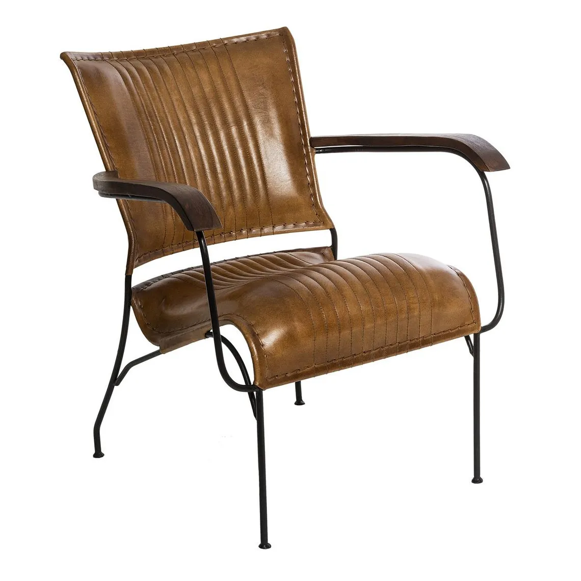 Fauteuil Cuir HOPER Cognac | 3 Suisses