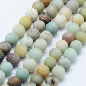 Frosted Amazonite Round Beads (20 beads) 6mm