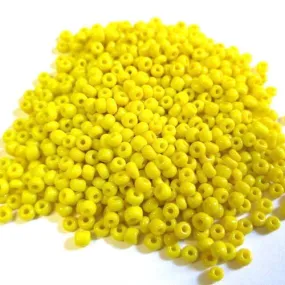 Glass yellow 2mm seed beads, 10 grams (approximately 800 beads)