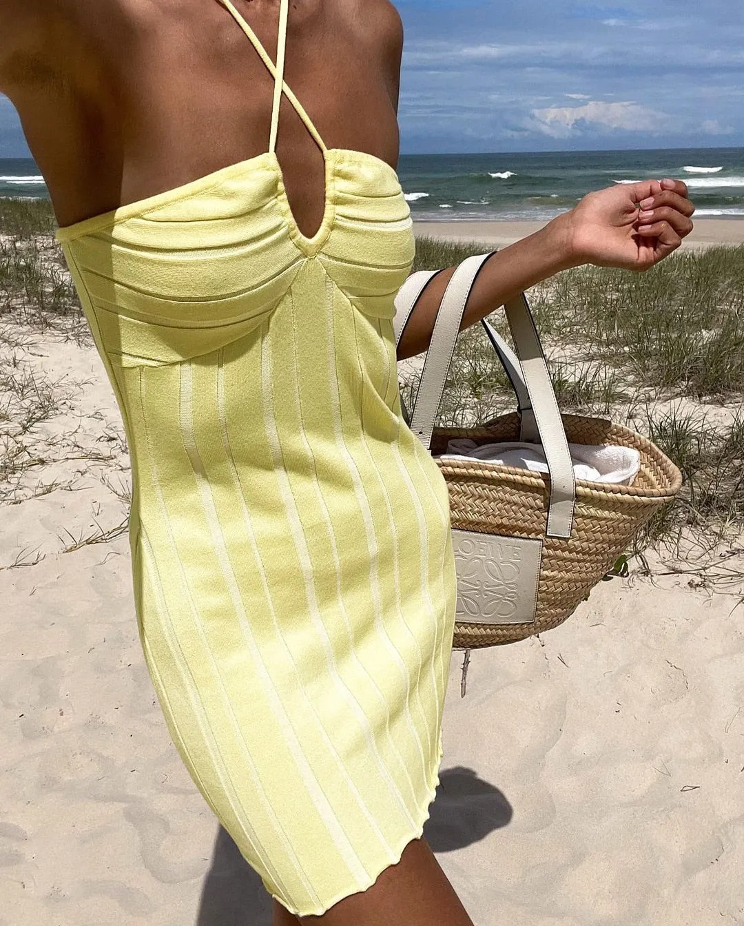 Halter Mini Bodycon Dress - Flattering Partywear Option