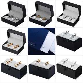 Importé - Coffret cadeau boutons de manchettes en perle pour homme