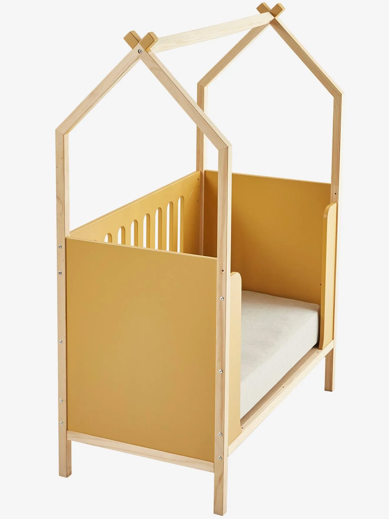 Lit bébé Cabane LIGNE COCONUT transformable en banquette sable - Vertbaudet