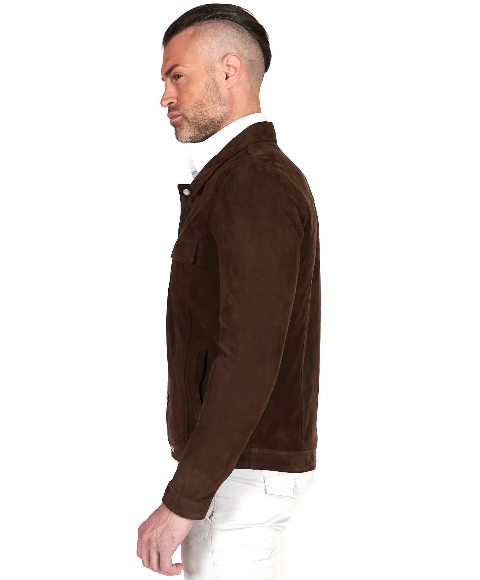 Marron Men's Suede Vest Adam Brown Suede Jacket