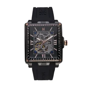 Montre Homme Montignac Squelette MOW311 - Bracelet Silicone Noir | 3 Suisses