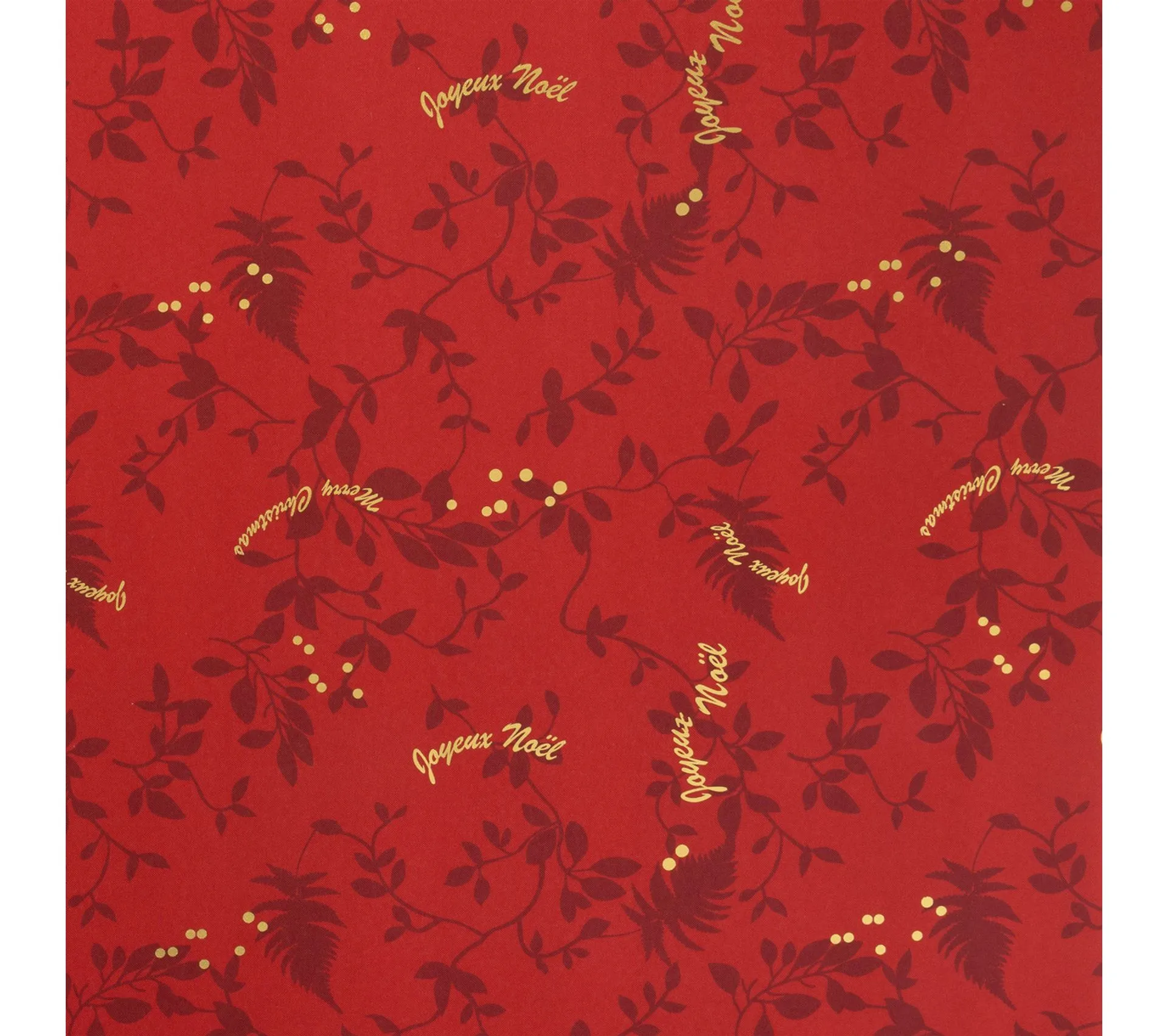 Nappe Anti-taches Rouge Imprimé Joyeux Noël Doré 140 X 240 Cm