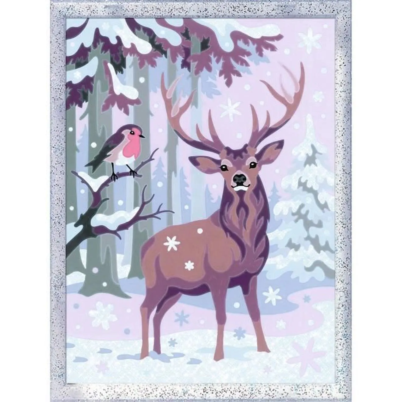 Numéro d'art Cerf romantique - moyen format - Kit complet de Peinture au numéro - 628794 - Ravensburger violet - Ravensburge
