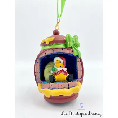 Ornement Noël Sketchbook Winnie l'ourson cheminée lumineux Disney Store Living Magic boule suspension