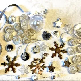 Pack of 40 Silver Christmas Decorations - Christmas Kit