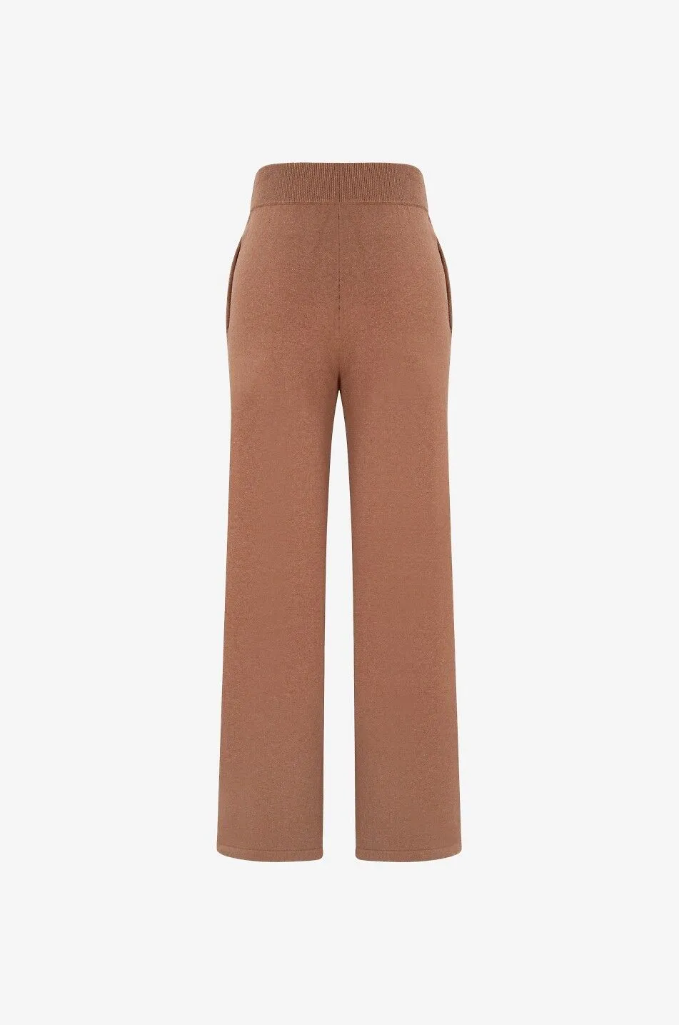 Pantalon large en maille de coton et cachemire Carmen
