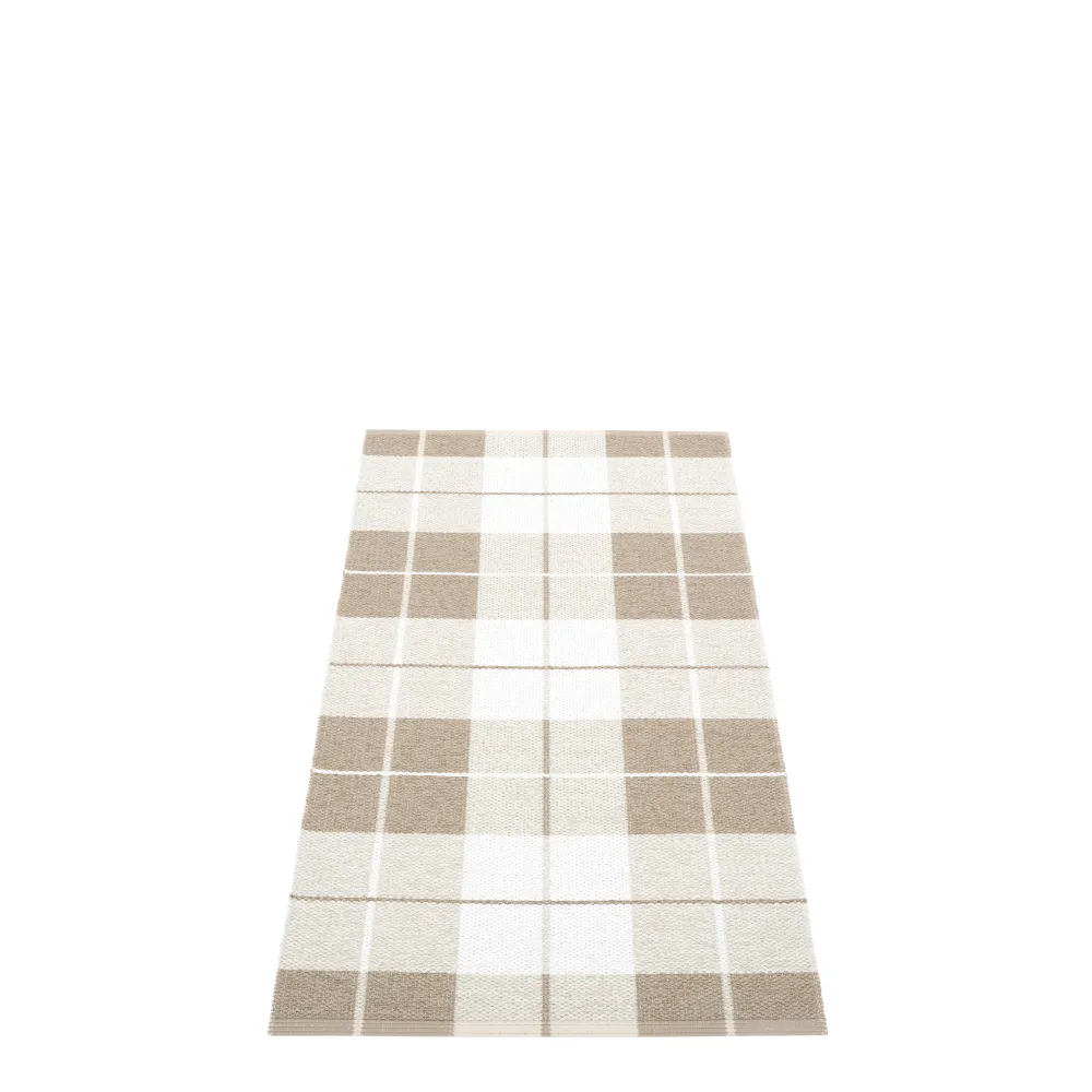 Pappelina Pappelina Ed Design Washable Durable Floor Or Runner Rug 70x140cm Dark Linen & Fossil & White - Trouva