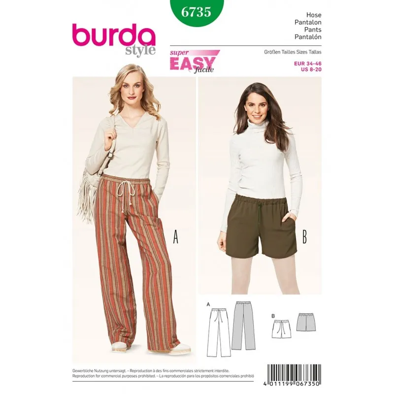 Pattern Women's Pants Burda 6735
