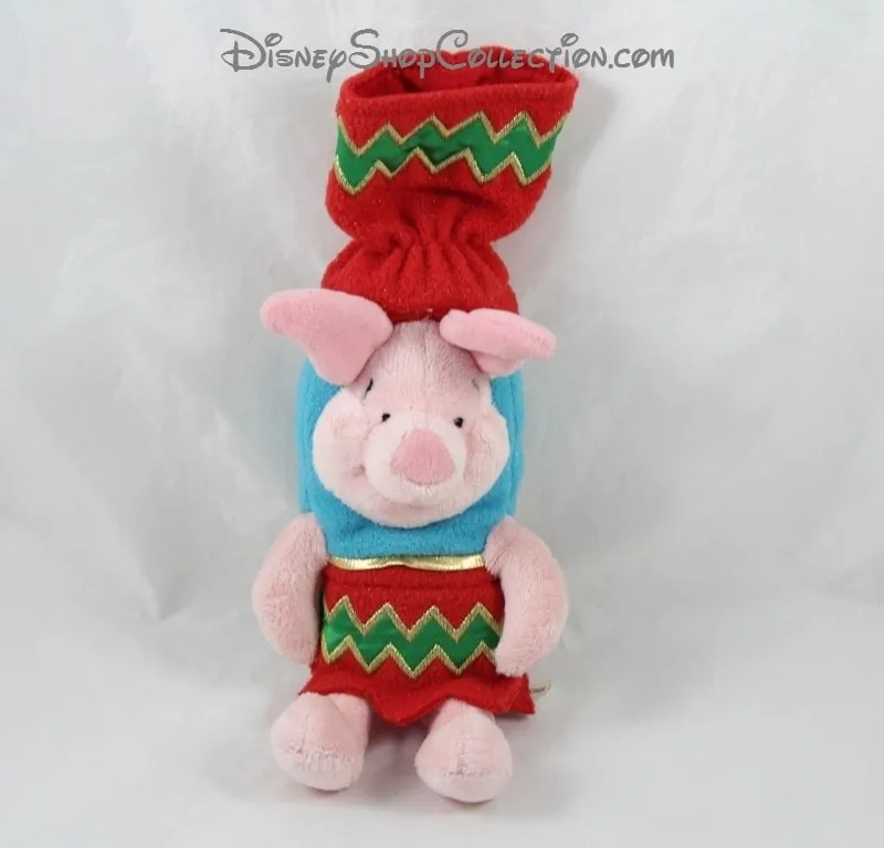 Peluche Porcinet DISNEY STORE crakers de Noël Humourous Xmas 25 cm