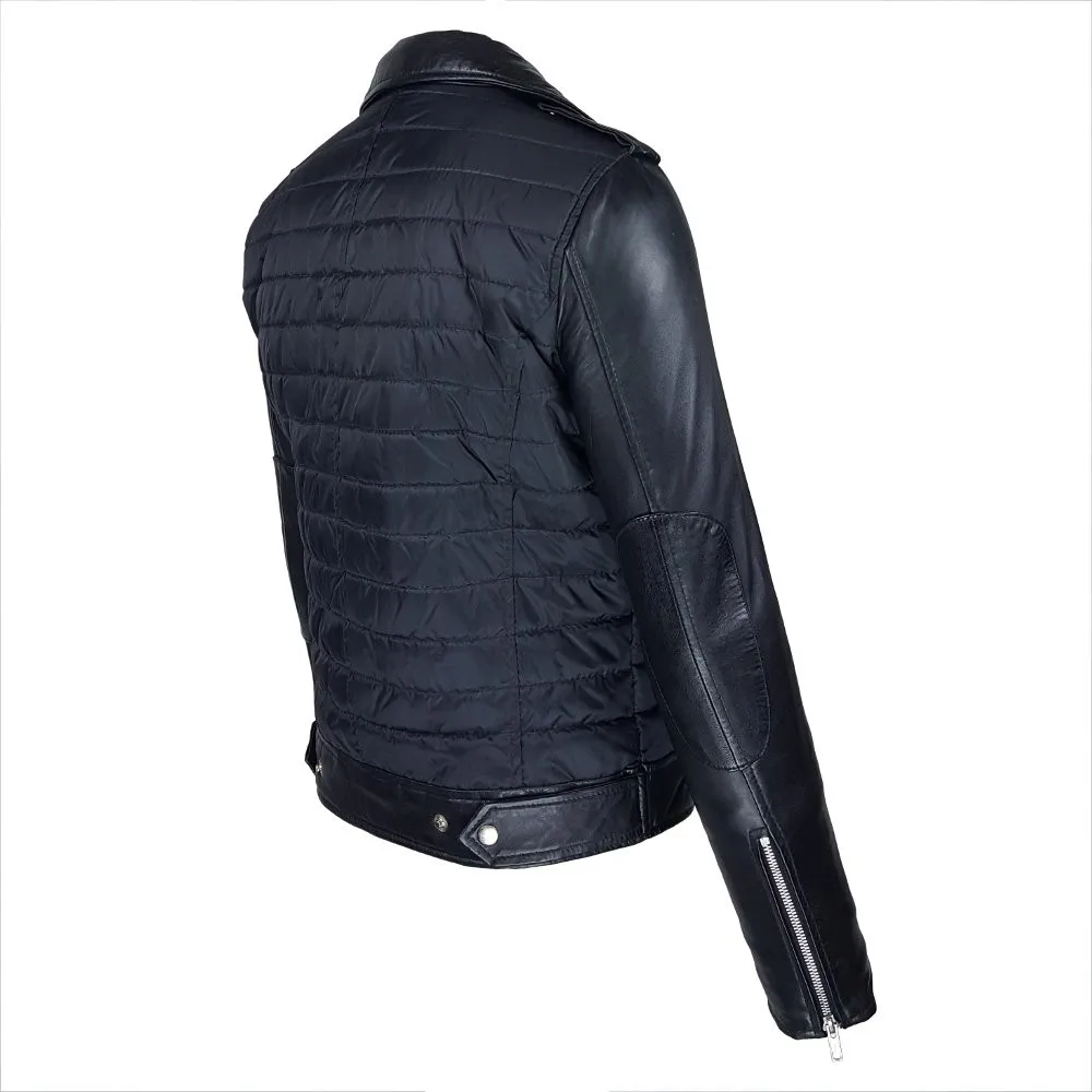 perfecto homme bi matiere matelassé