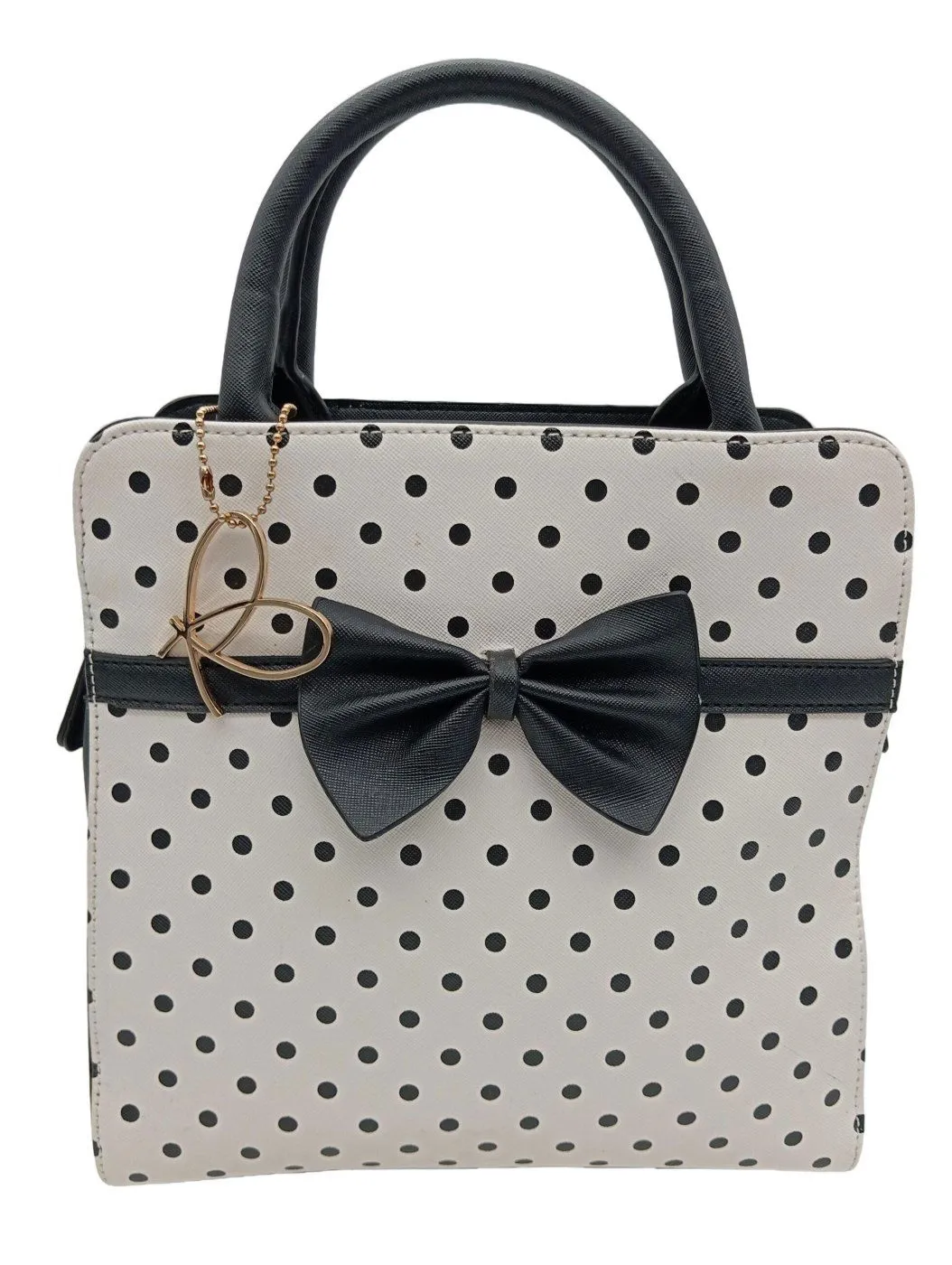 Pia Rossini Sac Baril blanc-noir motif de tache style décontracté