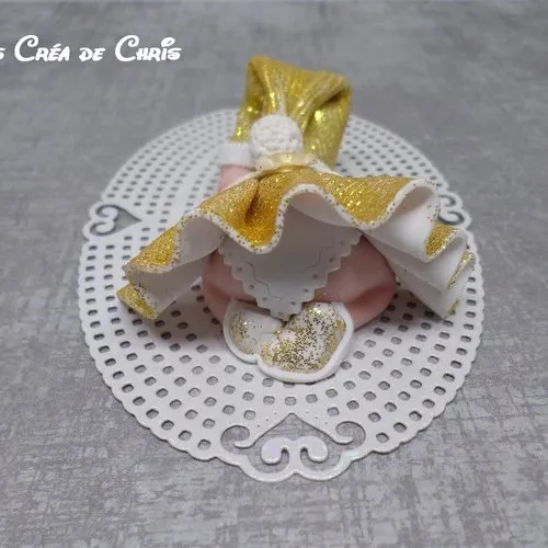 Polymer clay baby girl Christmas.