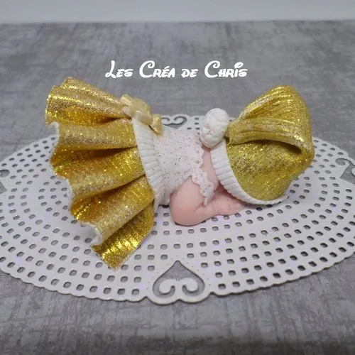 Polymer clay baby girl Christmas.
