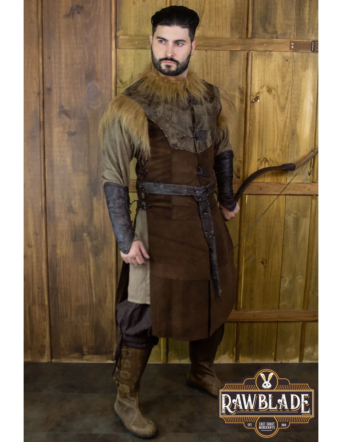 Pourpoint de faucon long en cuir, style viking ⚔️ Boutique Épées