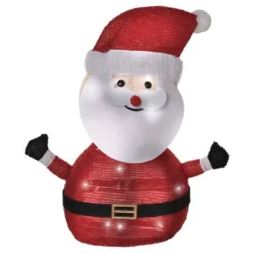 Père Noël Lumineux LED 51H cm - décoration de Noël LED - décoration Lumineuse de Noël - 30 LEDs 3 Clignotantes - Blanc Froid rou
