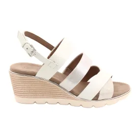 Silver Women's Leather Caprice Sandals 9-28708-26