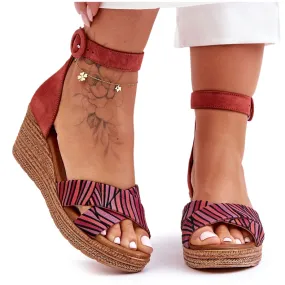 Maciejka 04565-44 Rouge Suede Wedge Sandals