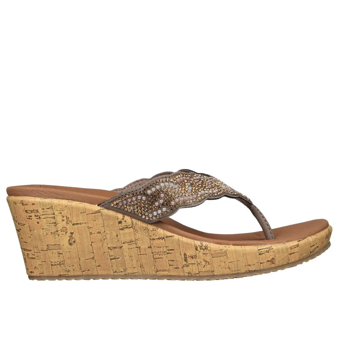 BEVERLEE CHARMING PEARL taupe women's sandals | 3 Suisses