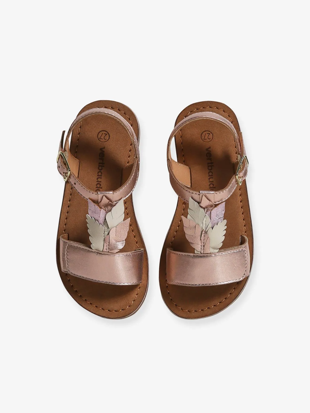Gold Leather Strap Sandals for Kids Collection by Vertbaudet