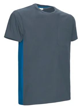 T-shirt bicolore - Unisexe - réf THUNDER - gris ciment et bleu roi 
