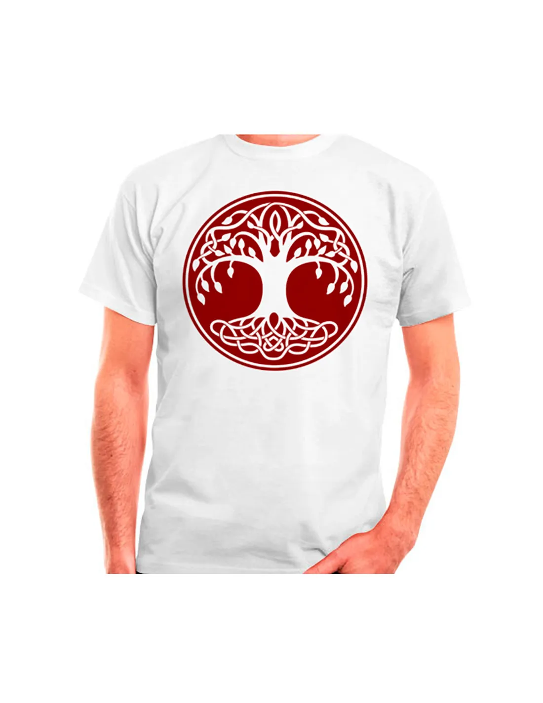T-shirt Celtic Tree of Life en blanc, manches courtes ⚔️ Boutique Épées