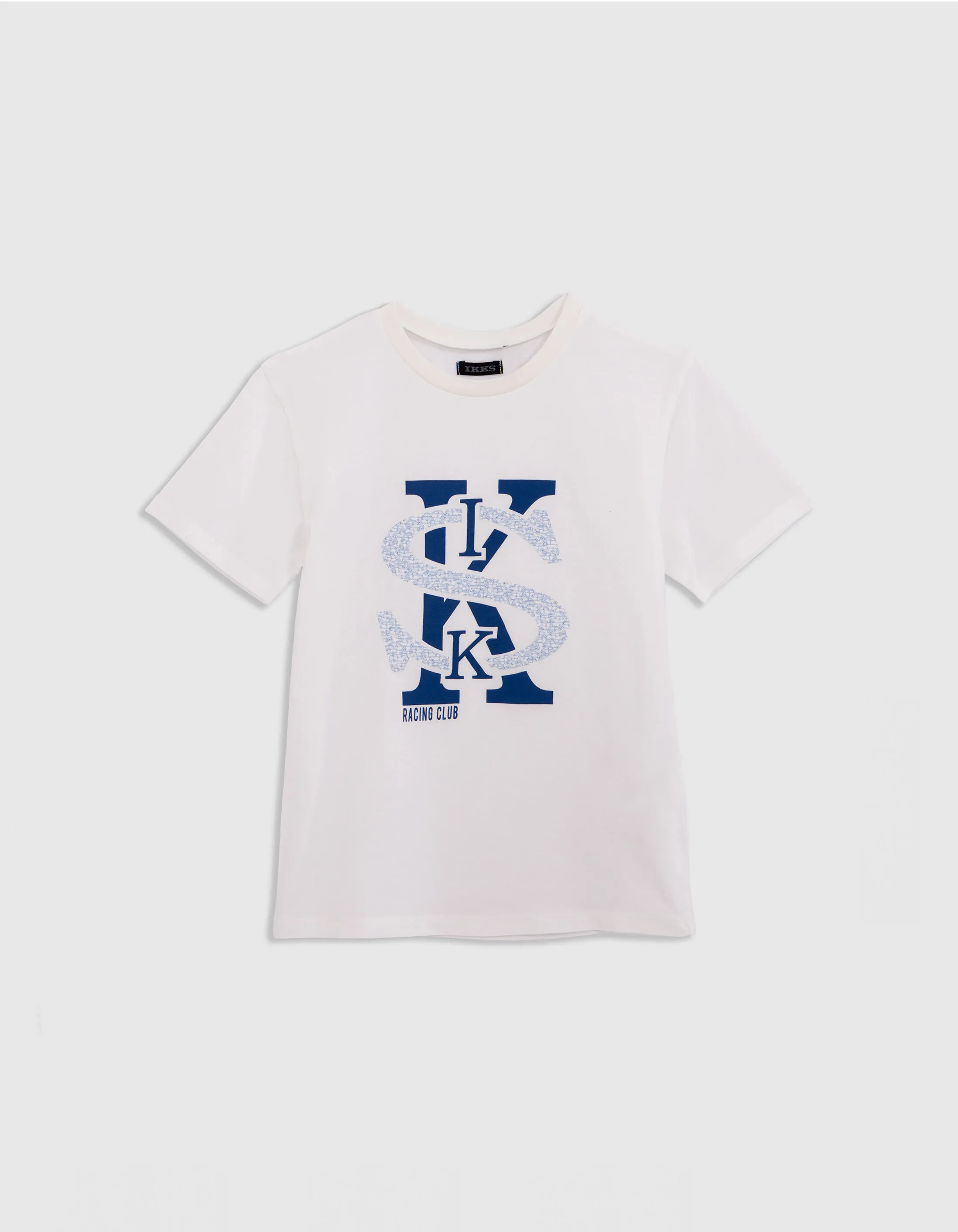 T-shirt écru maxi monogramme imprimé voitures garçon