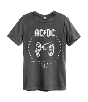 T-shirt for those about to rock adulte anthracite Amplified
