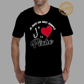 T Shirt Mec Simple J'Aime la Pêche