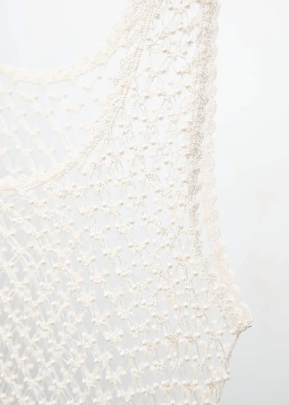 T-Shirts Et Tops | Femme MANGO Top Perles Fait Main Écru