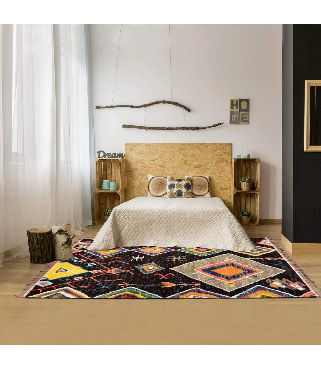 Tapis berbère style AGAD en polypropylène doux et soyeux
