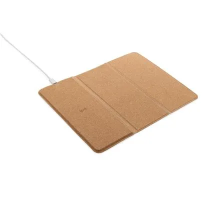 Tapis de souris et support téléphone personnalisable avec chargeur sans fil - 10W - BUROCERTI- Vertlapub