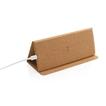 Tapis de souris et support téléphone personnalisable avec chargeur sans fil - 10W - BUROCERTI- Vertlapub