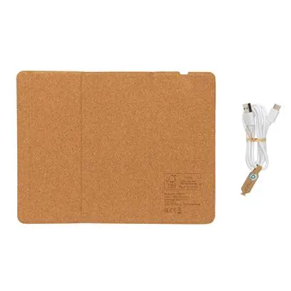 Tapis de souris et support téléphone personnalisable avec chargeur sans fil - 10W - BUROCERTI- Vertlapub