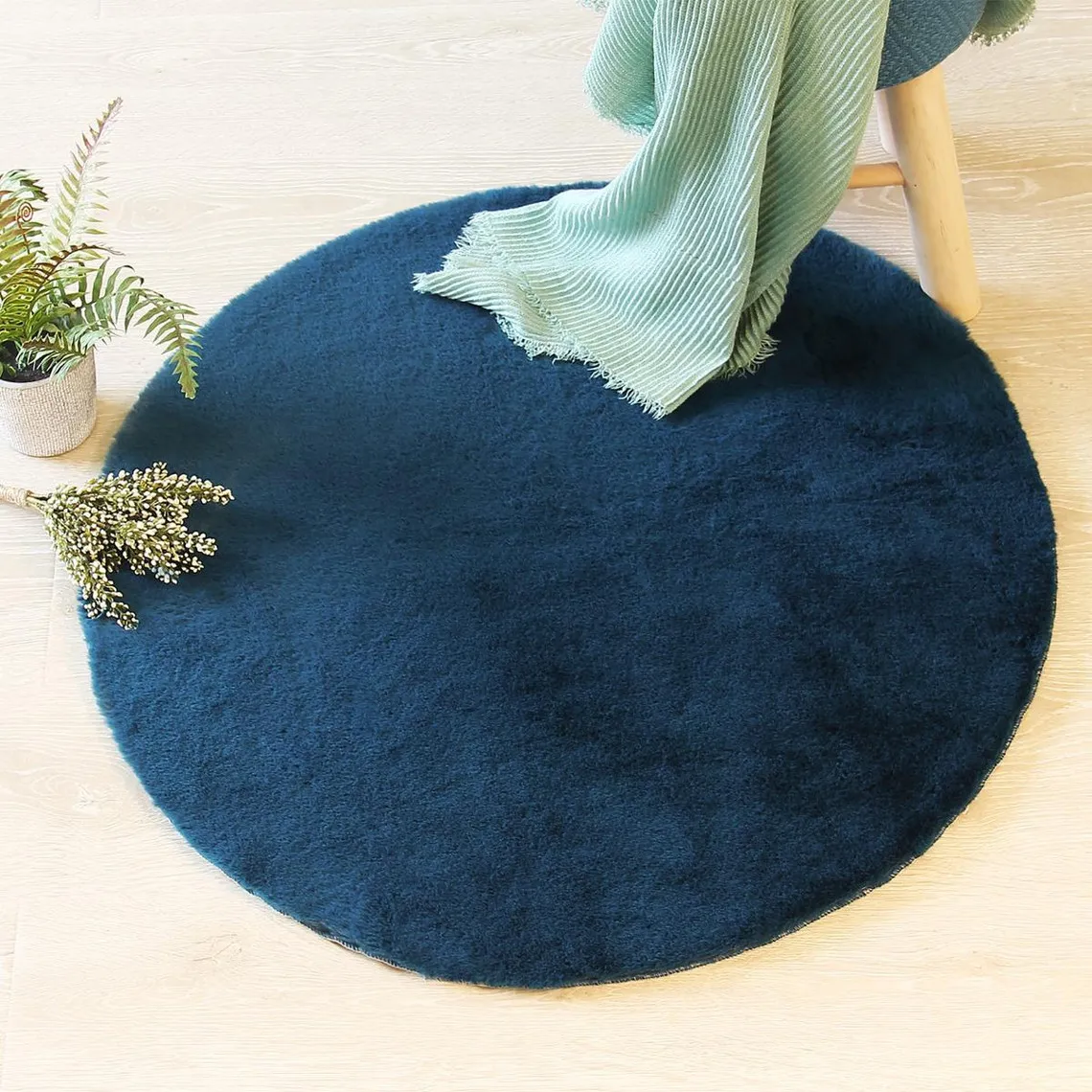 Tapis four extra doux bleu canard D 80 | 3 Suisses