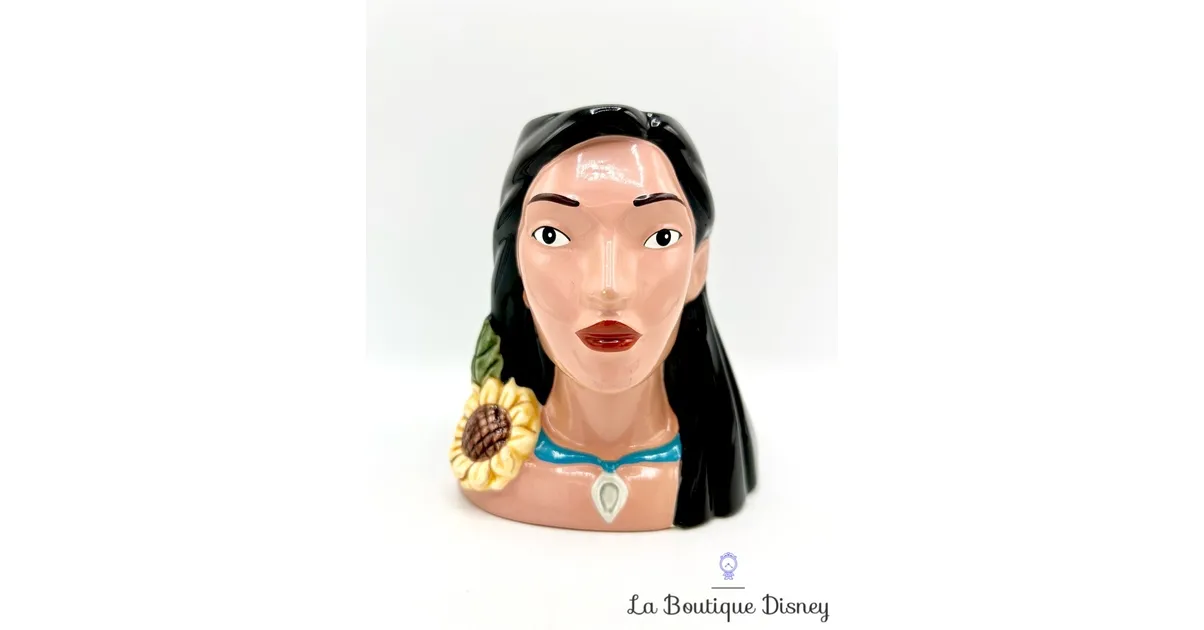 Tasse Pocahontas visage relief 3D Walt Disney mug Applause vintage